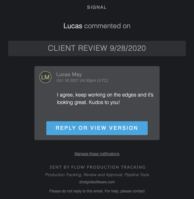 Client Review Site new comment