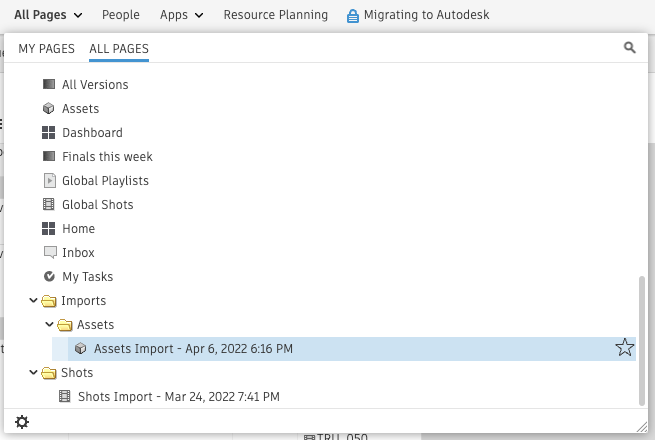 Create a Page with imported data