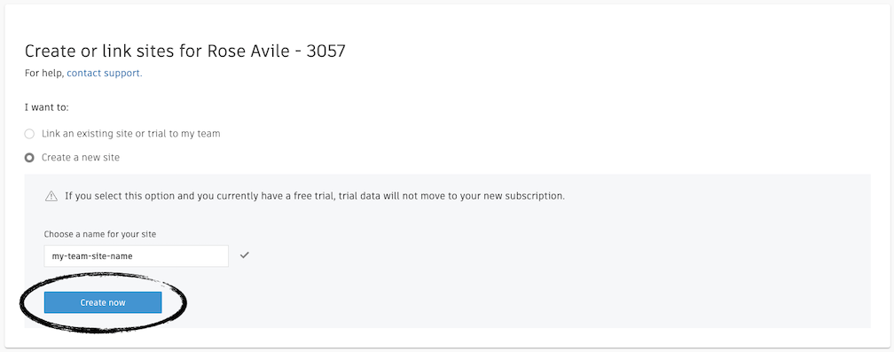 Create a new site