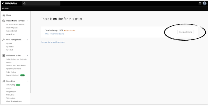 Create or link site