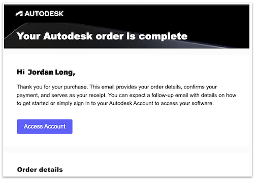 Access Account from email