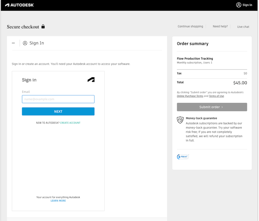 Sign in with account