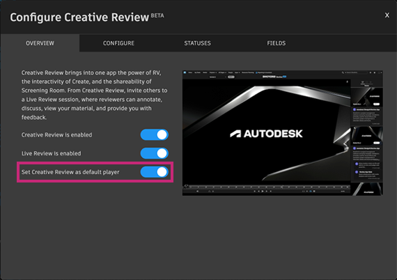 CR config enable app