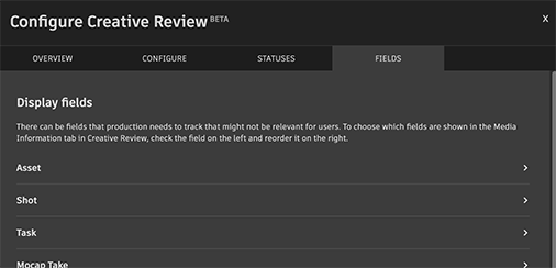 Creative Review fields