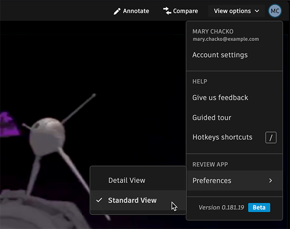 Creative Review preferences