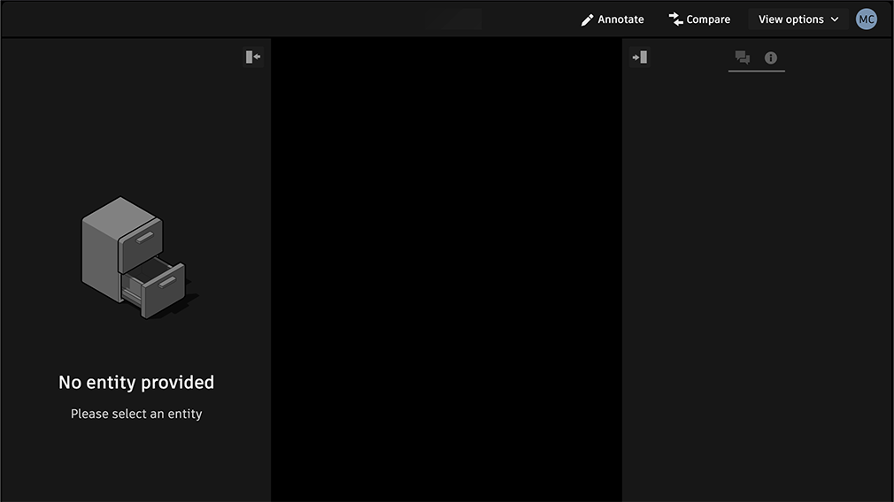 Creative Review with a blank screen