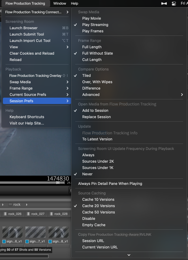 SG preference menu