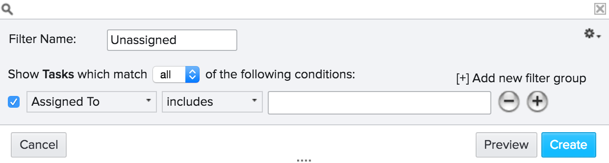 Unassigned filter