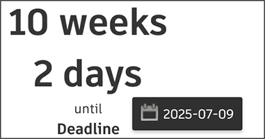 configure countdown widget to display weeks