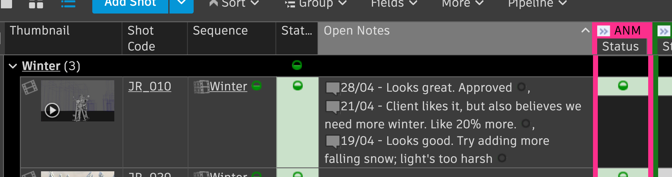 Open Notes field on a record
