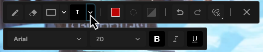 Text tools on the Annotation toolbar in Review