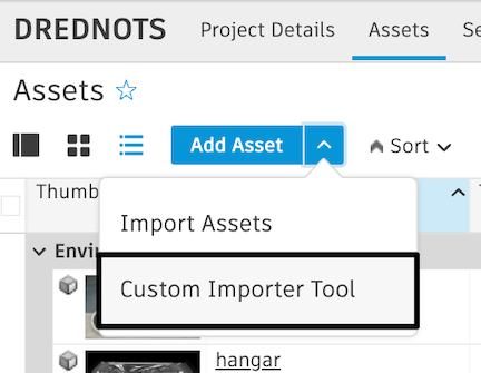 Add Entity Dropdown Menu