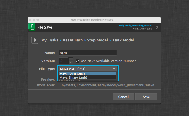 file save type
