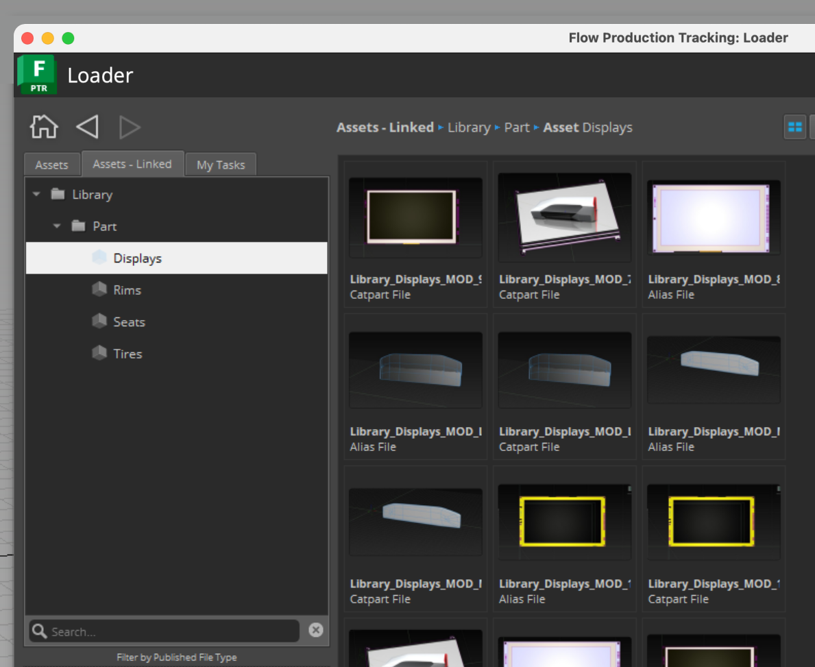Loader Tab for Assets - Linked