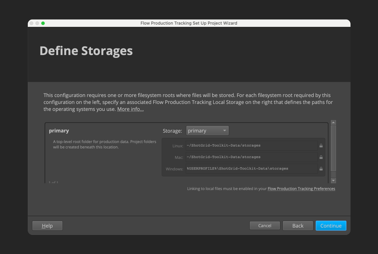 Create a new storage.