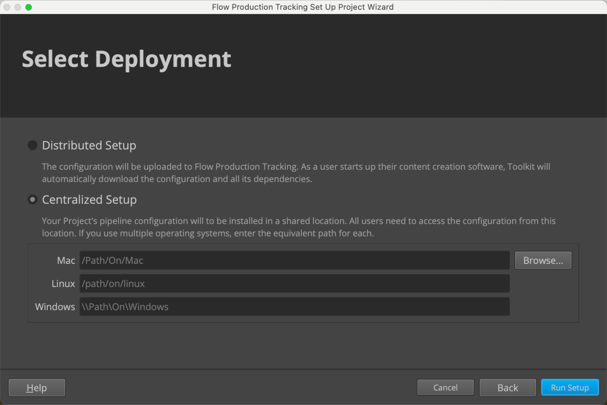 Make a note of the configuration path you select for the current operating system.