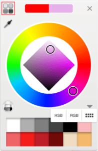 Color Editor with Copic Icon in the SketchBook Pro Mobile version