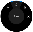 Brush in Autodesk SketchBook Pro Windows 10 using the Microsoft Surface Dial off-screen