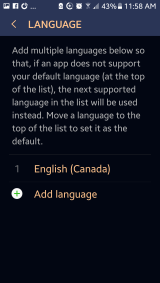 Add language setting on Android