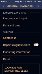 Language & input settings on Android