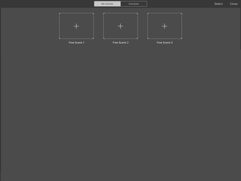 When you open the Gallery and tap the My Scenes tab, you'll see 3 scenes