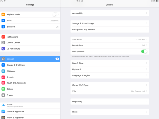 Language settings on iPad