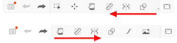 Dragging to reveal more tools in the SketchBook Pro Mobile tablet toolbar