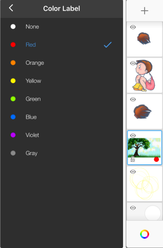 Visually organizing layers in SketchBook Pro Mobile