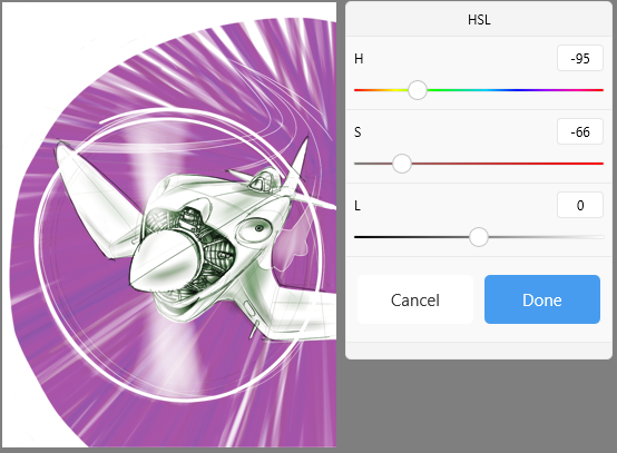 HSL adjustment in SketchBook Pro Windows 10