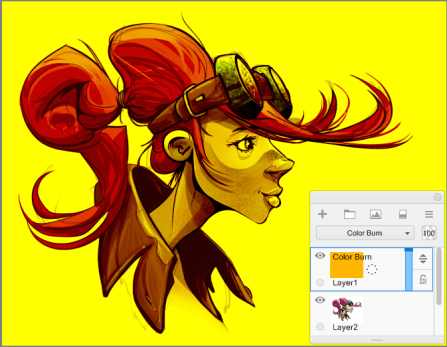 Example of Color Burn in SketchBook