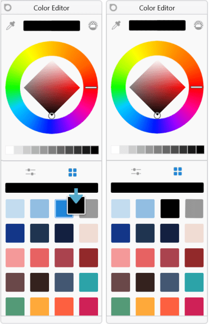 Adding a swatch to the Swatches panel in SketchBook Pro Windows Tablet