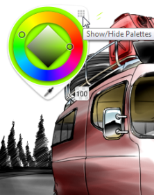 Color Wheel to access Color Palette