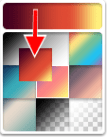 Example of a new gradient swatch added to the palette