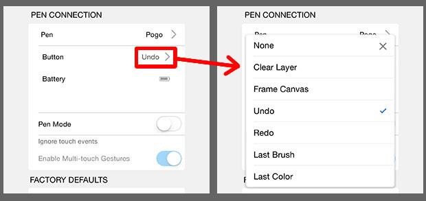 map any number of features to the stylus buttons.