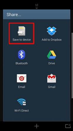 Share > Save to device from the Gallery