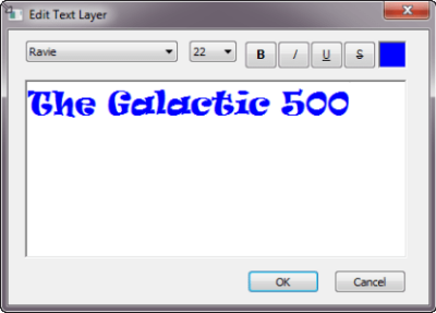 Edit Text Layer dialogue