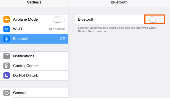 turn Bluetooth OFF