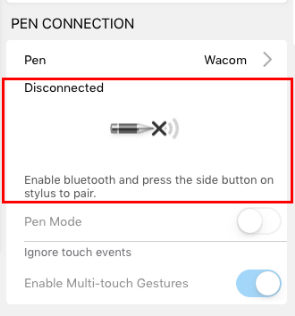 Pen > Wacom Stylus in SketchBook Mobile