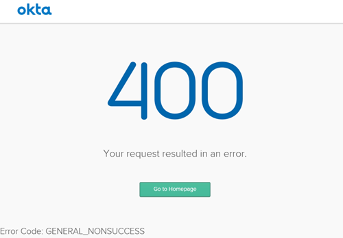 Error Your Request Resulted In An Error 400 General Nonsuccess