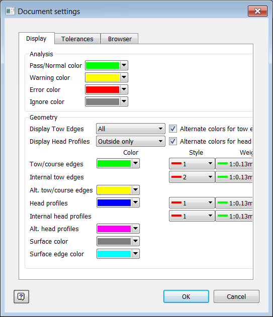 Document Settings Reference