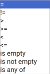 filter operator numbers