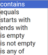 filter operator free text
