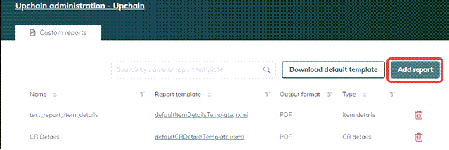 custom reports page