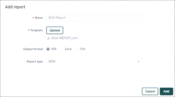 add report dialog