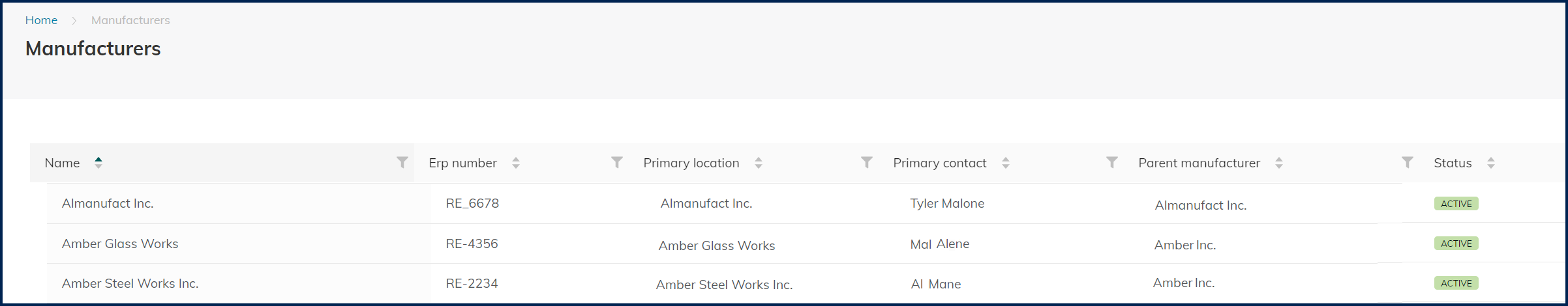manufacturers page