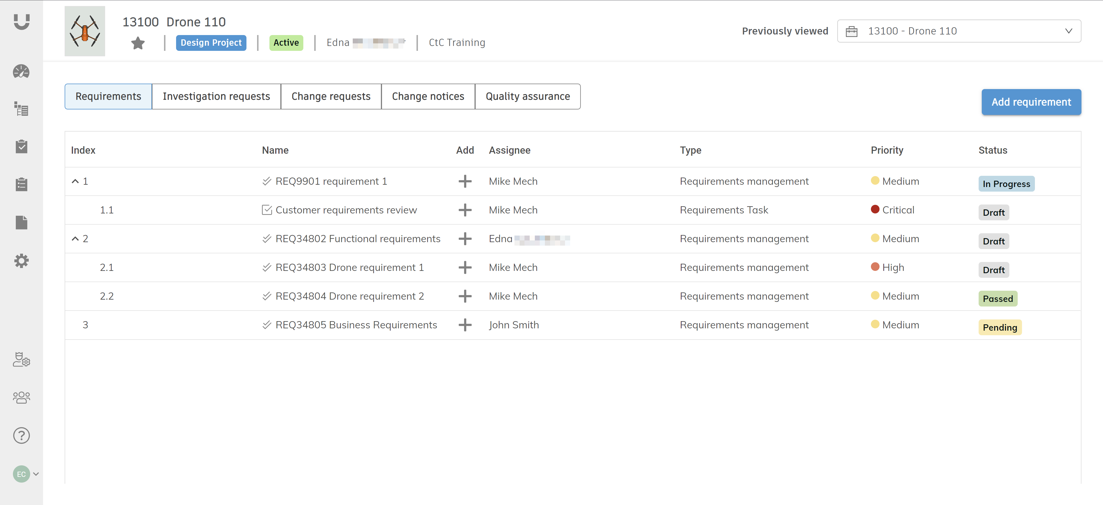 requirements interface