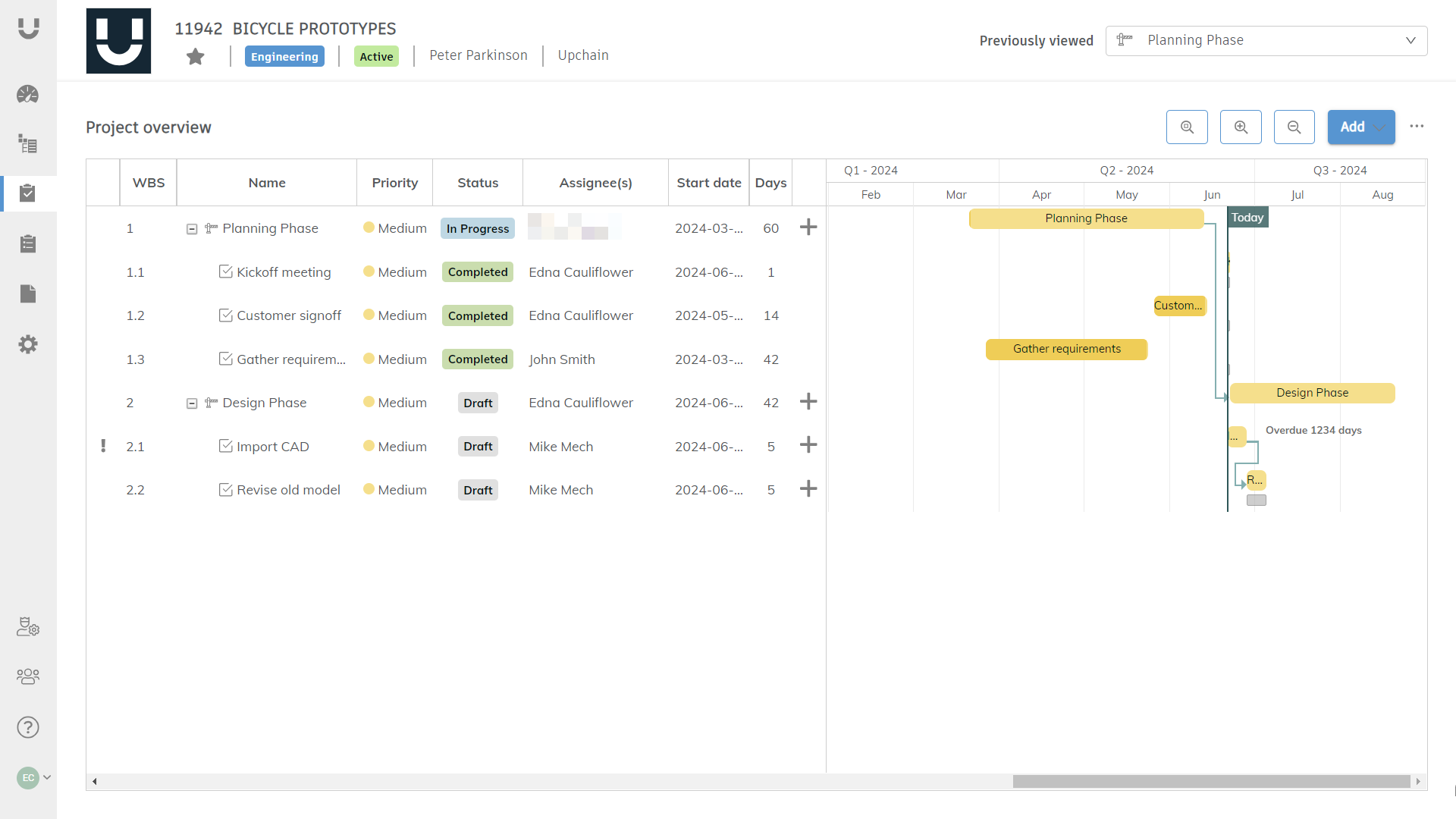 project management ui