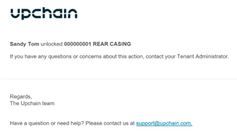 creator of the lock receives an email notification