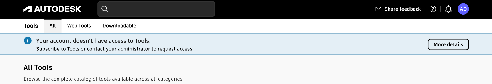 Access banner on Workflow Advisory Tools tab