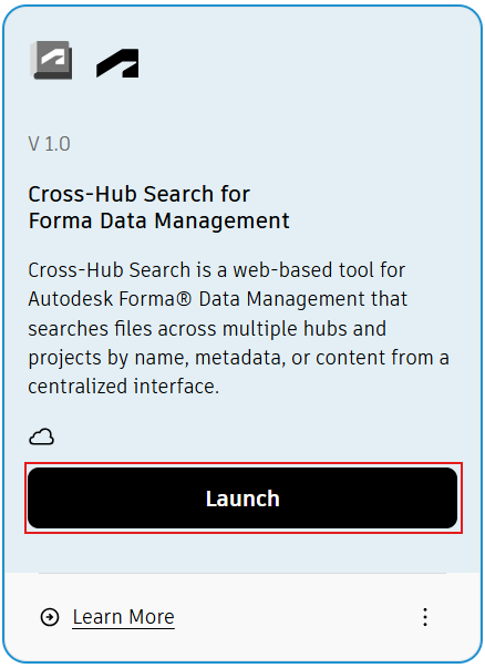Launch button on tool card